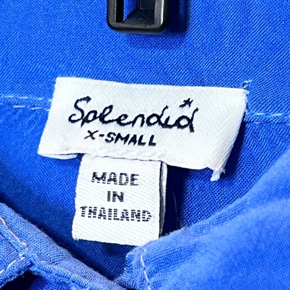 Splendid Long Roll Up Sleeve Button Up Knit Blouse - Picture 7 of 10